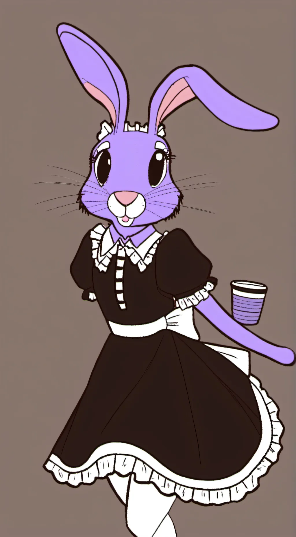 ai character: Jax in maid dress background