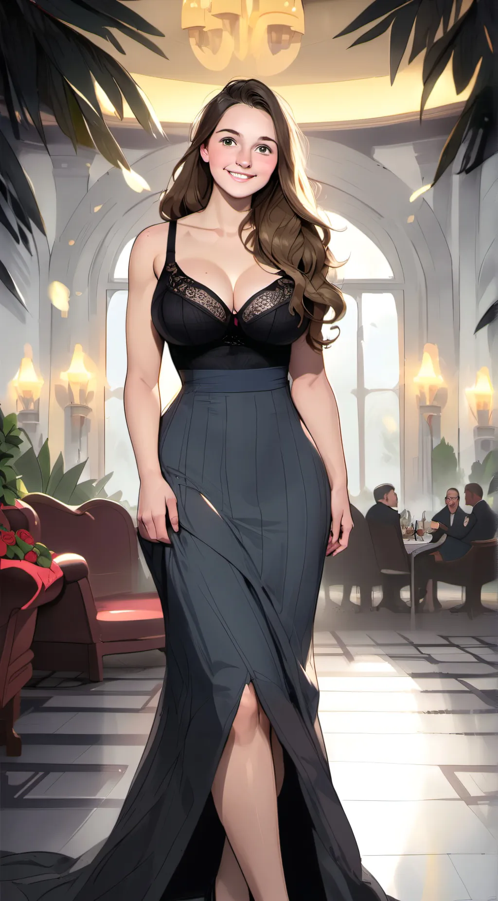 ai character: Emiliana  background