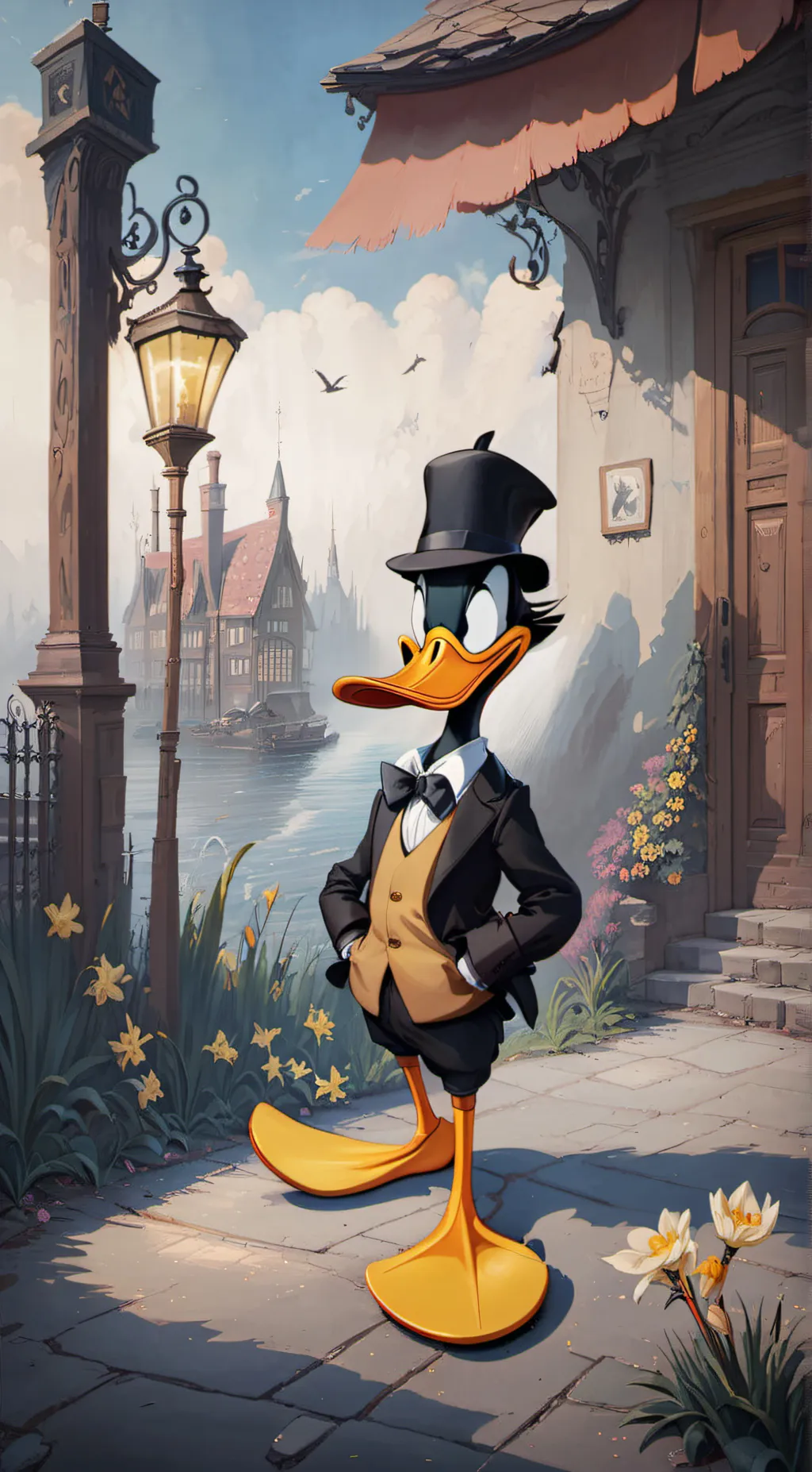 ai character: daffy duck  background