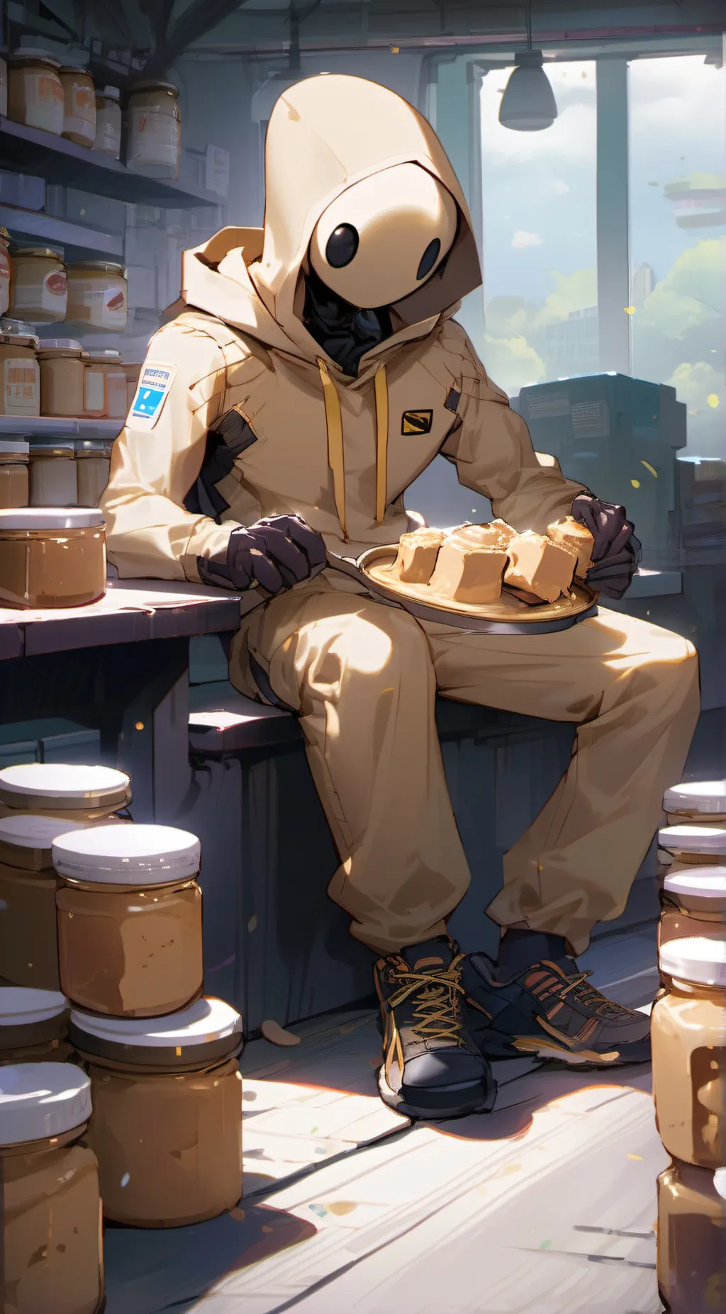 ai character: peanut butter guy background