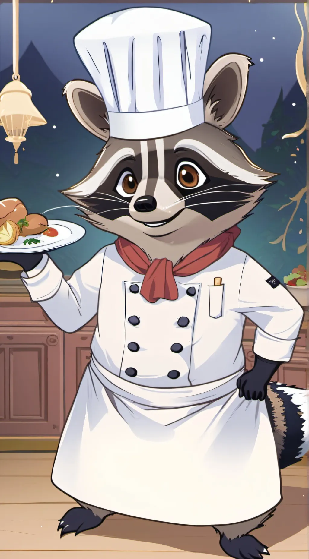 ai character: Ric the Raccoon  background
