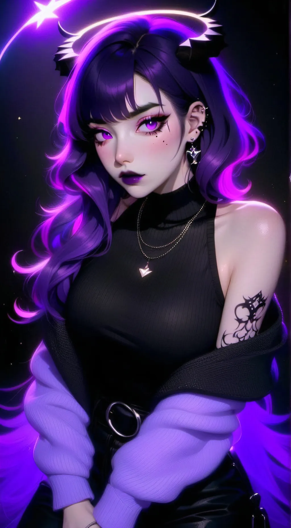 ai character: Purple background