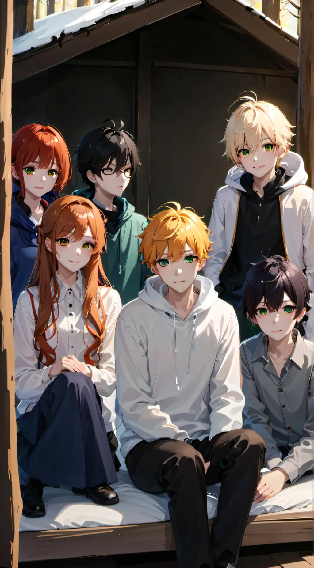 ai character: + Cabinmates + background