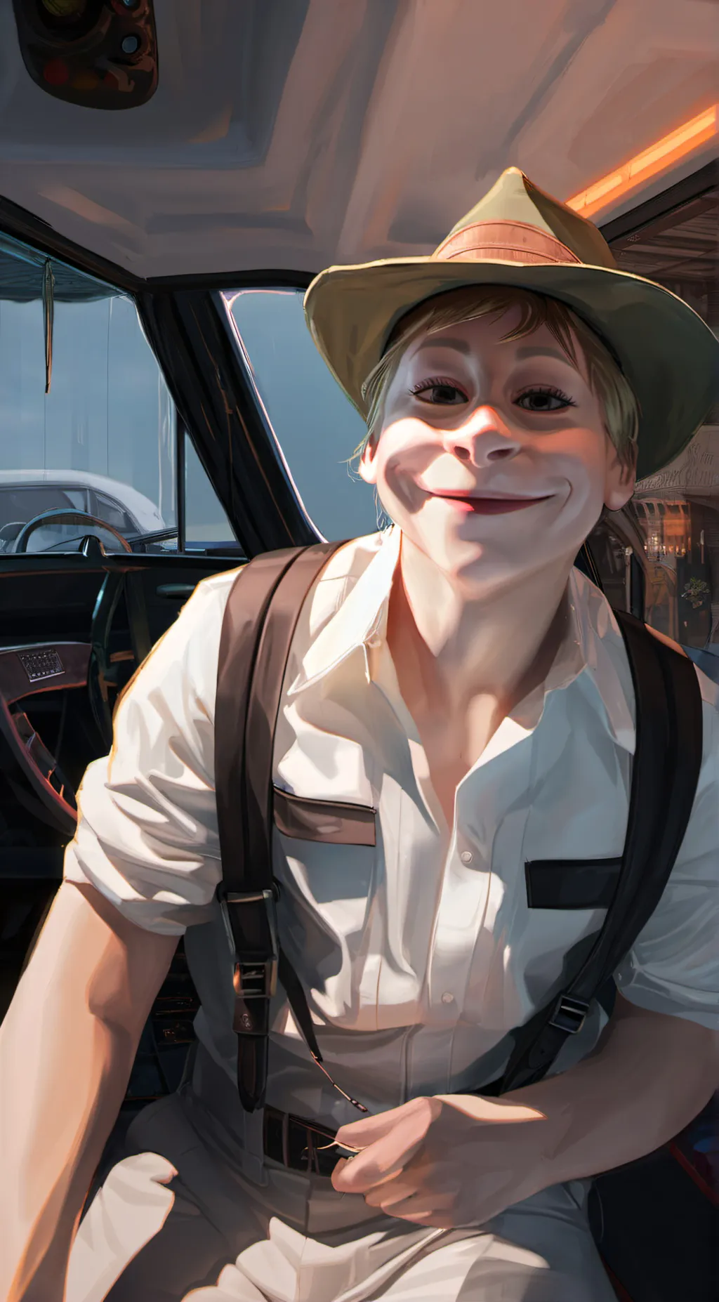 ai character: Smile background