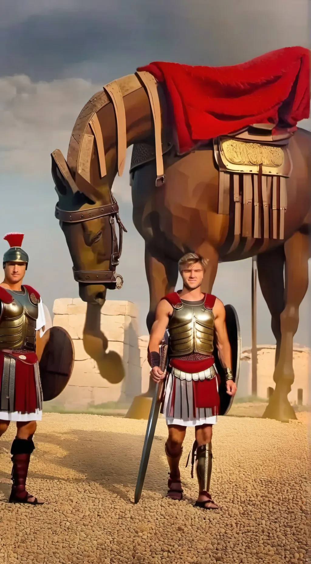 ai character: trojin horse background