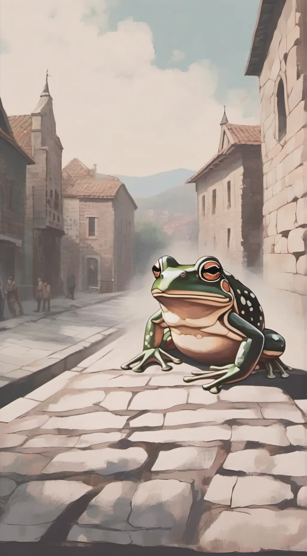 ai character: frog background
