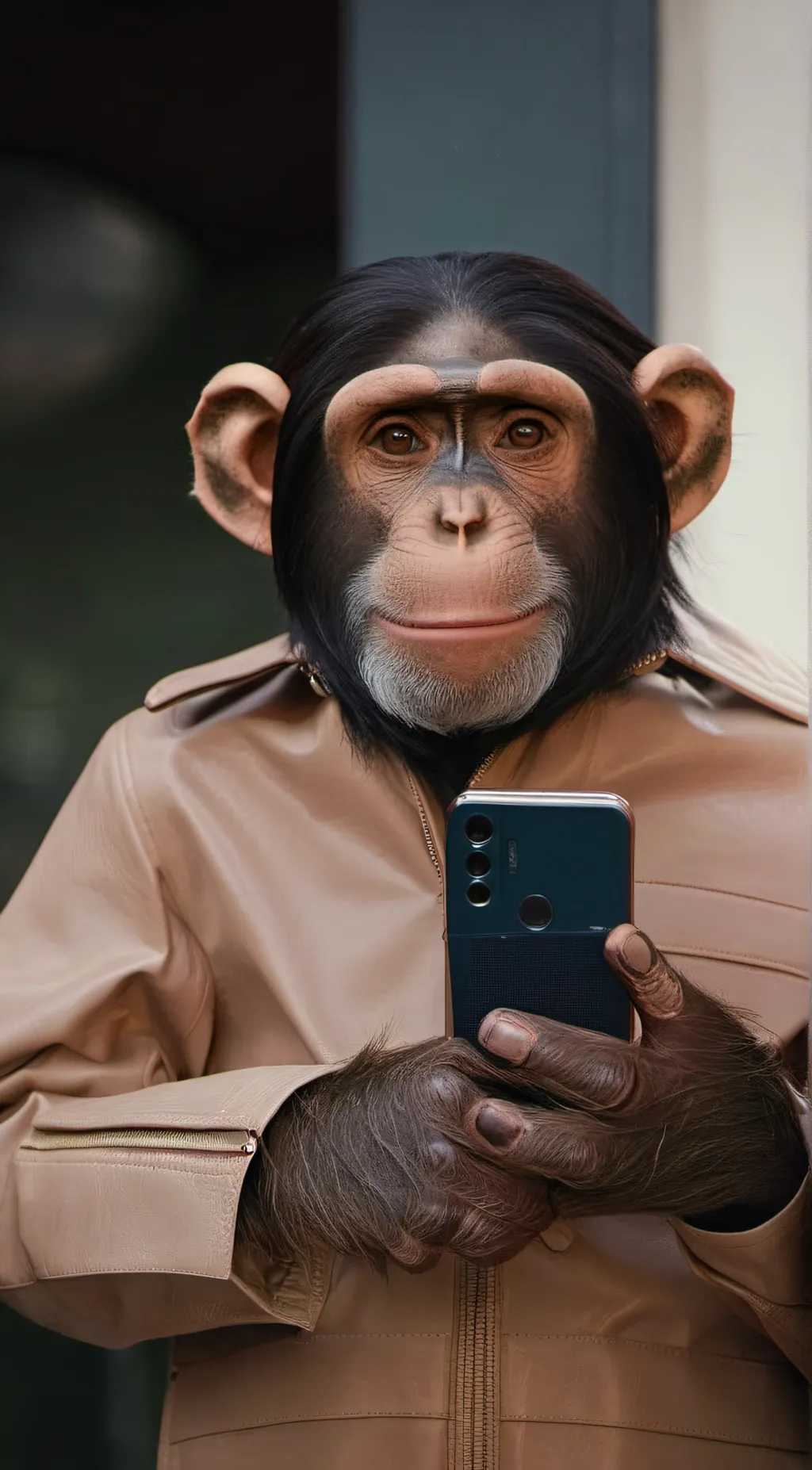 ai character: smart chimp background