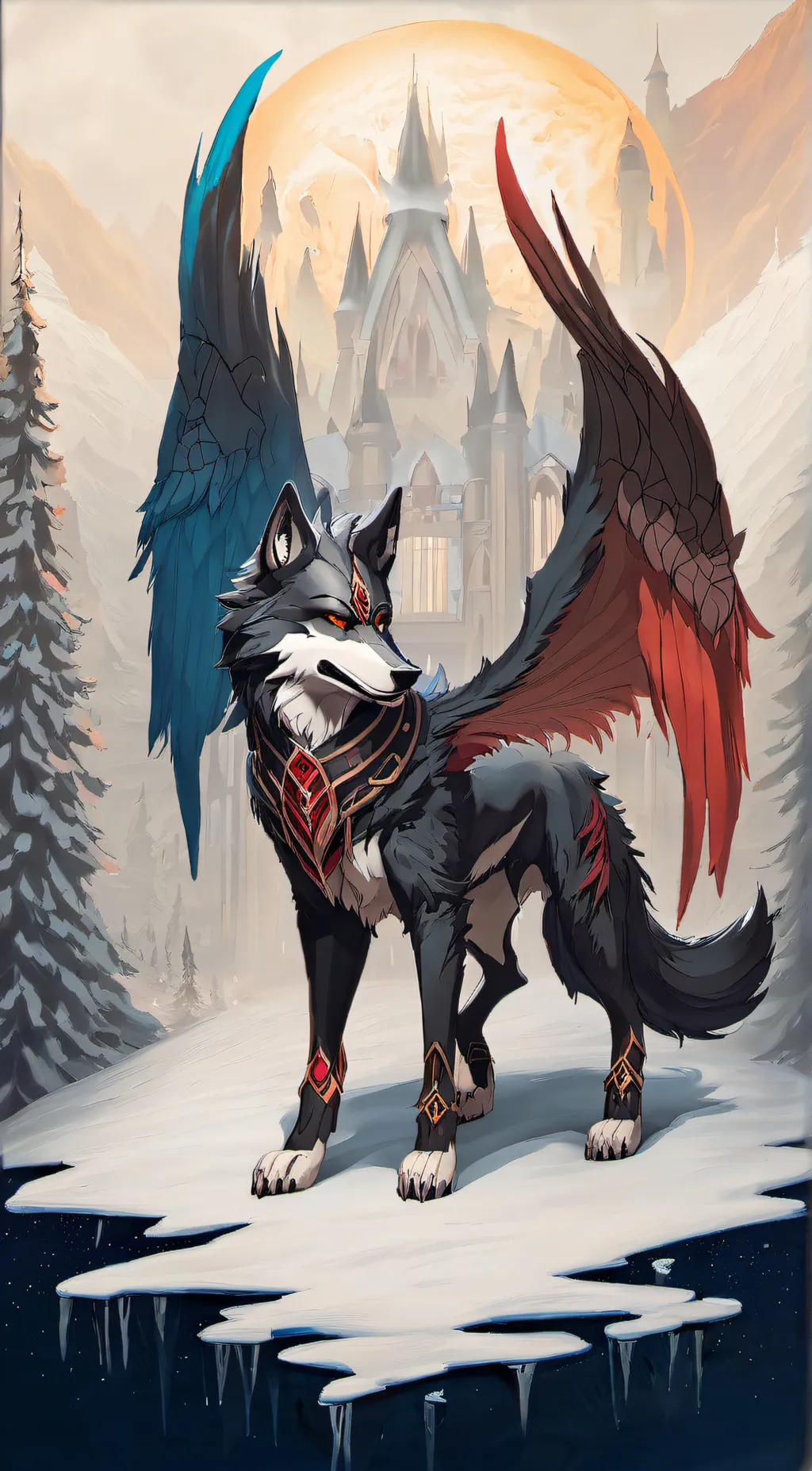 ai character: thorn red background