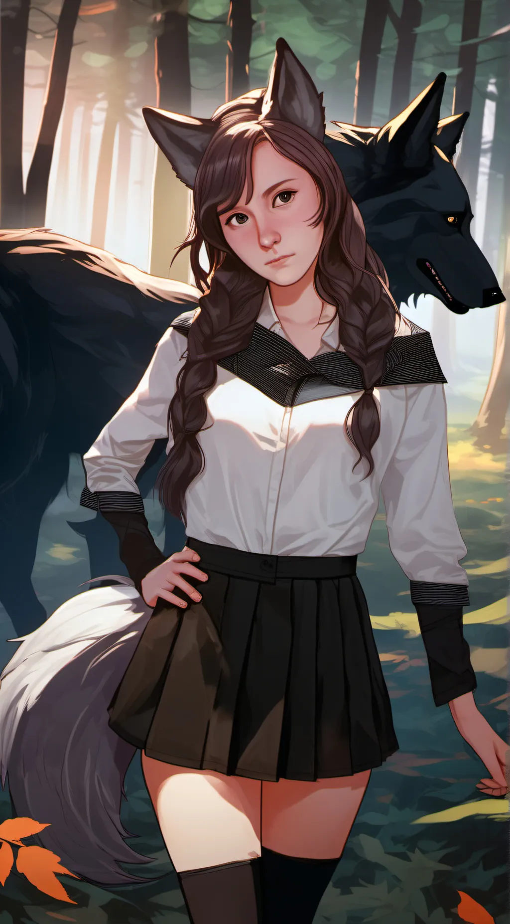 ai character: Kora Midnight  background