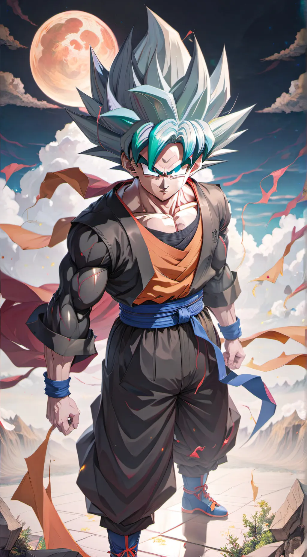 ai character: Goku black background