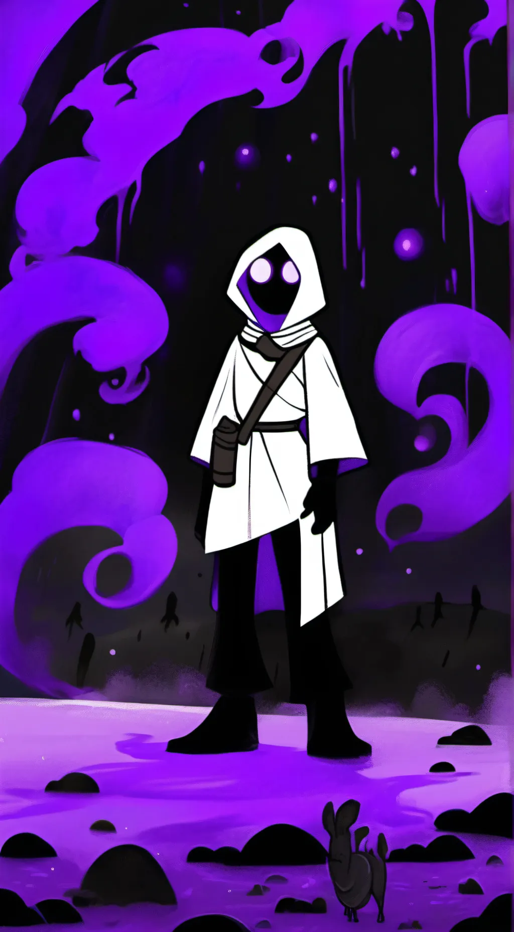 ai character: Purple (my au) background