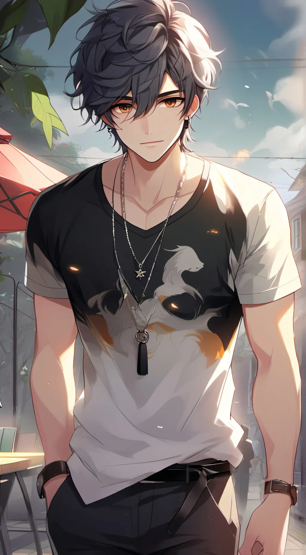 ai character: Taehyung  background