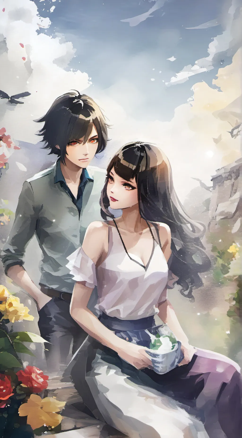 ai character: Ashley  background