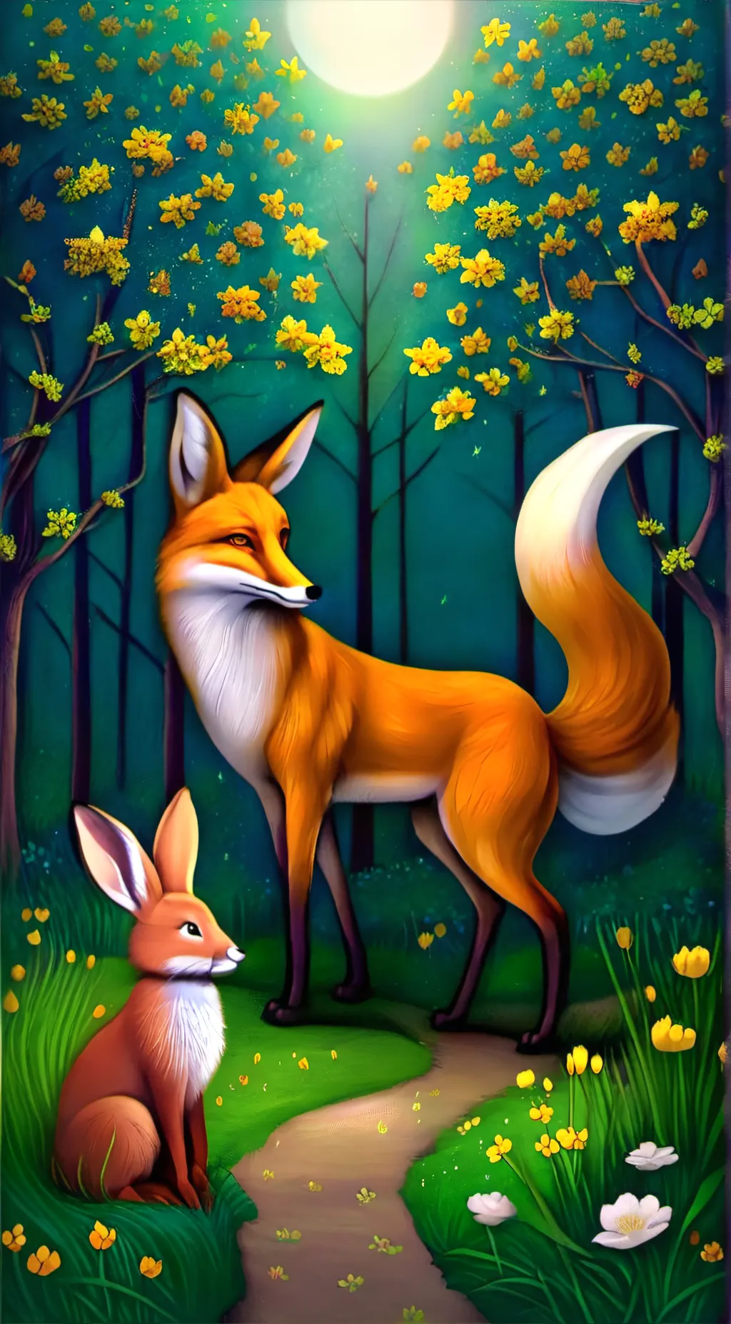 ai character: Fluffy and Foxy background