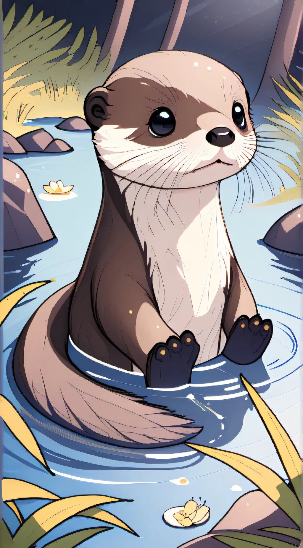 ai character: Baby otter background