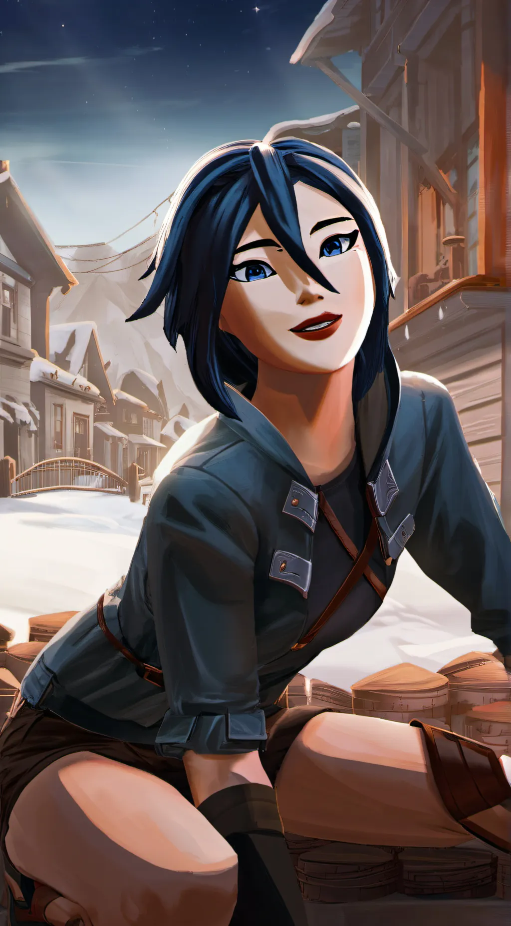 ai character: snow background