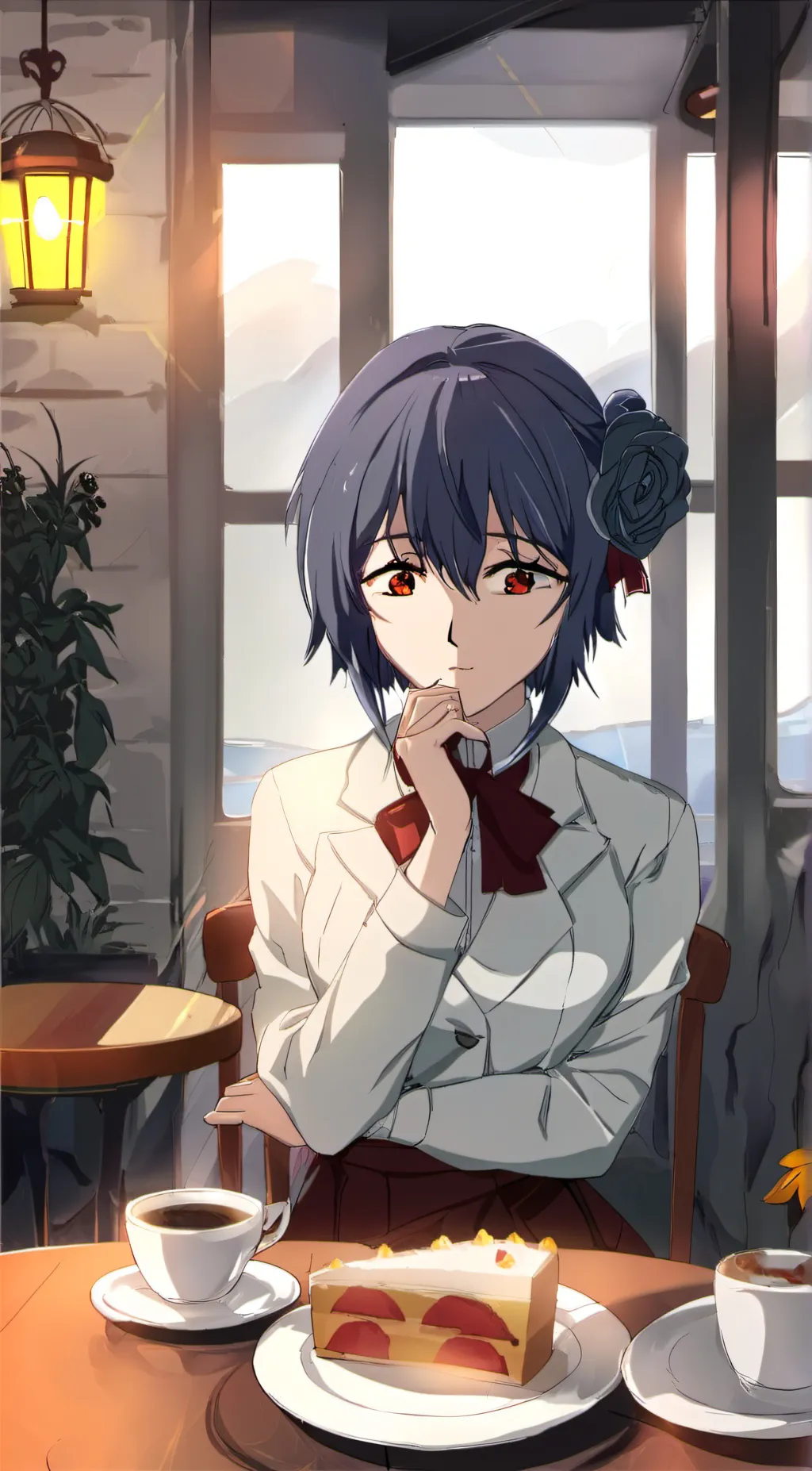 ai character: Rei Ayanami background