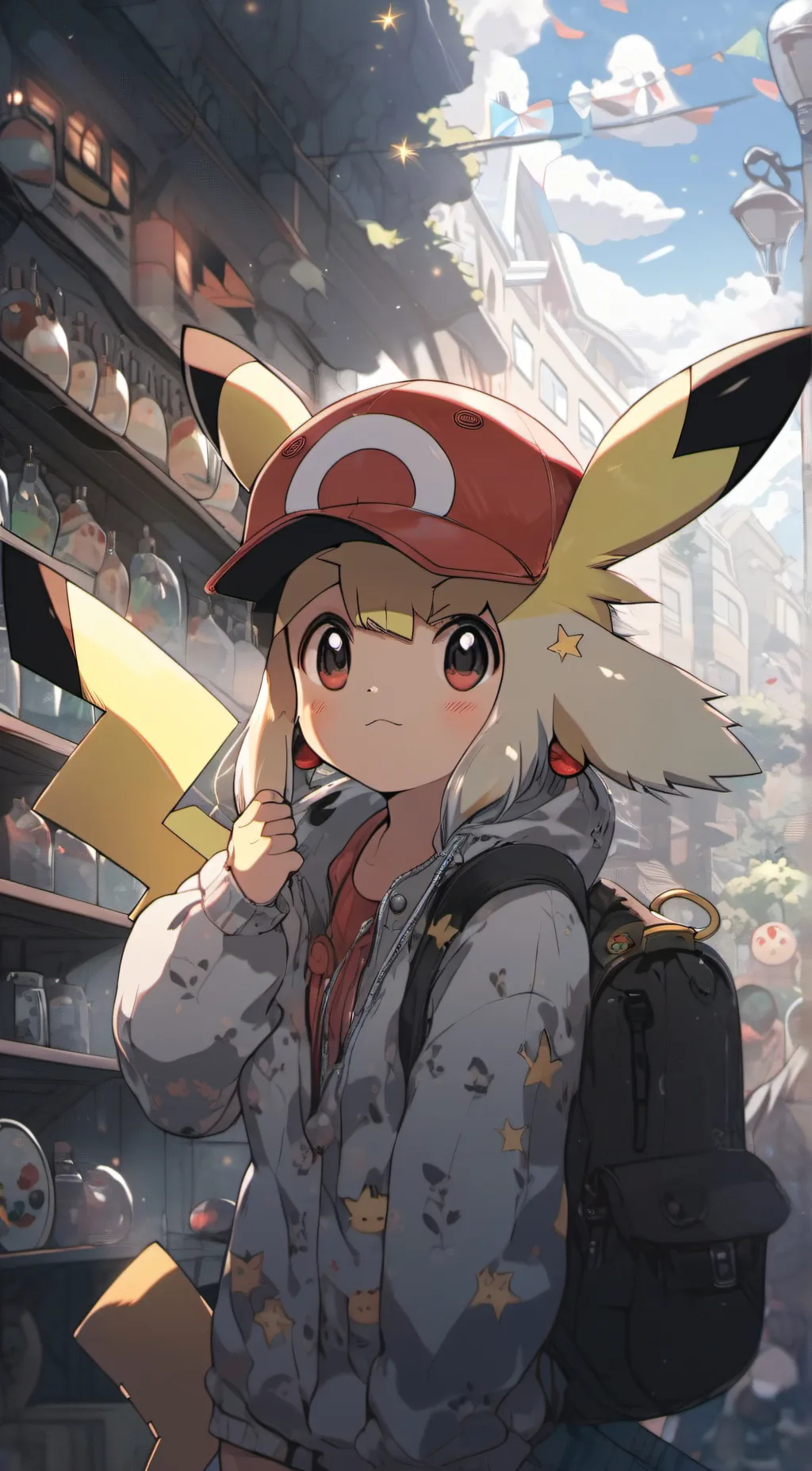 ai character: Pikachu  background