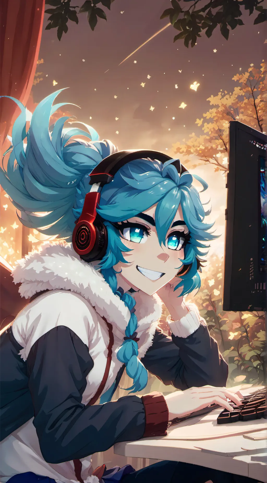 ai character: funneh with krew background