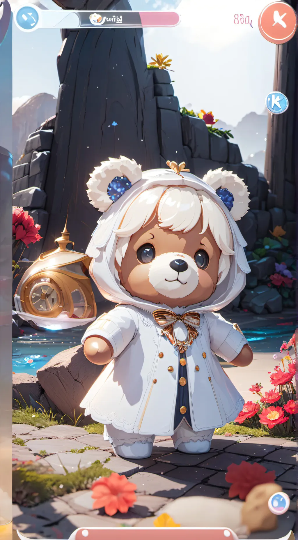 ai character: cute 🍥  background