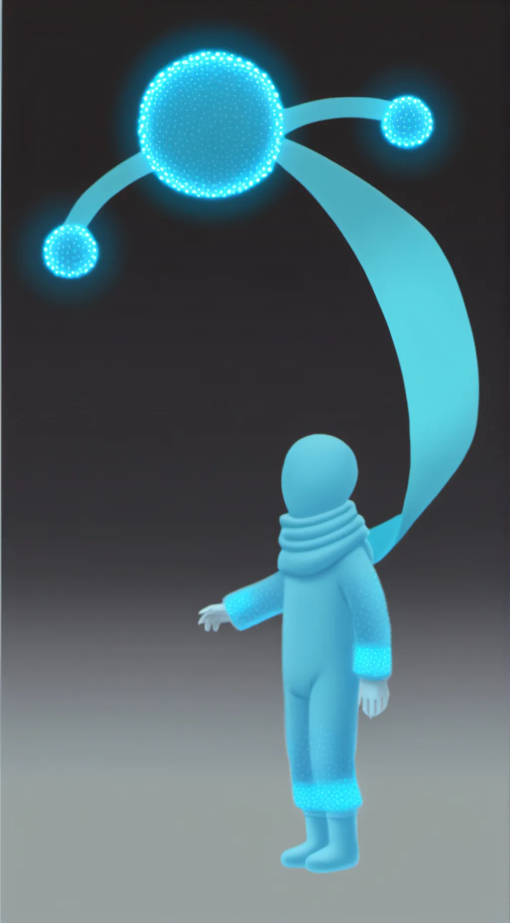 ai character: Cyan background