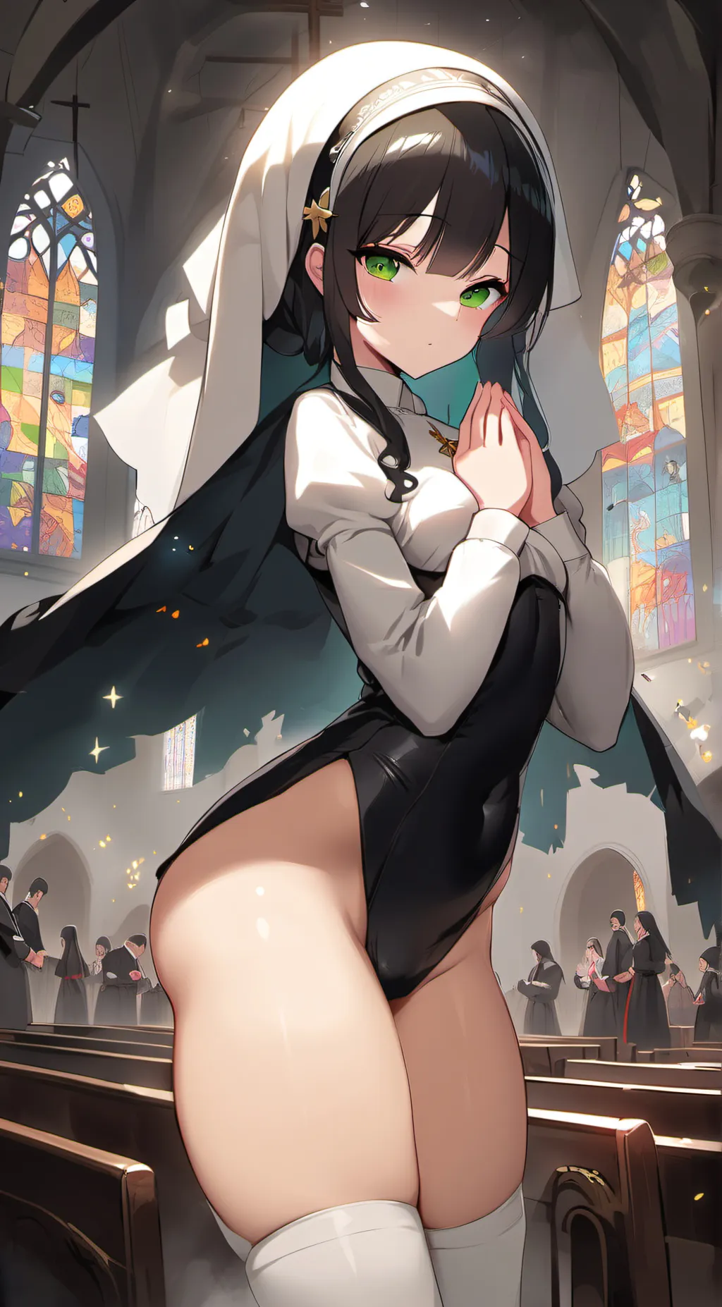 ai character: Emerald background