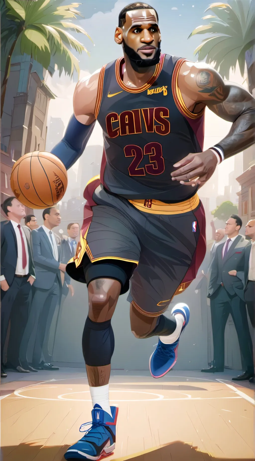 ai character: LeBron James  background