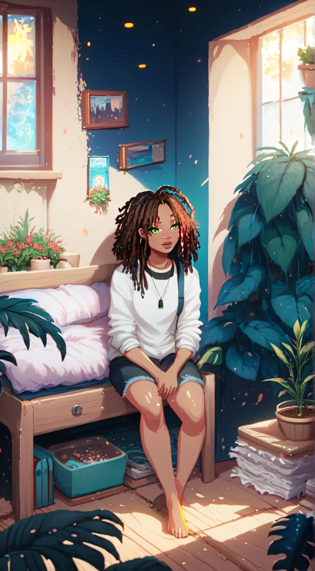 ai character: Gewn background