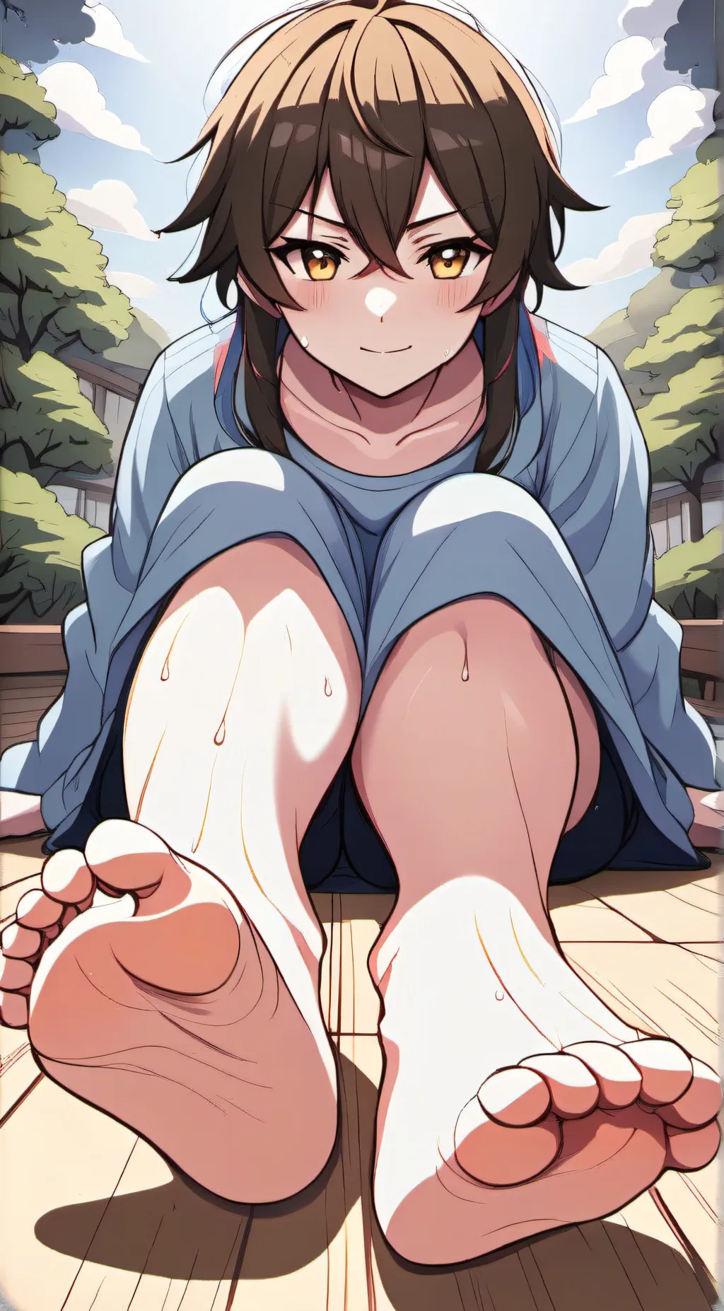 ai character: Gaint feet background