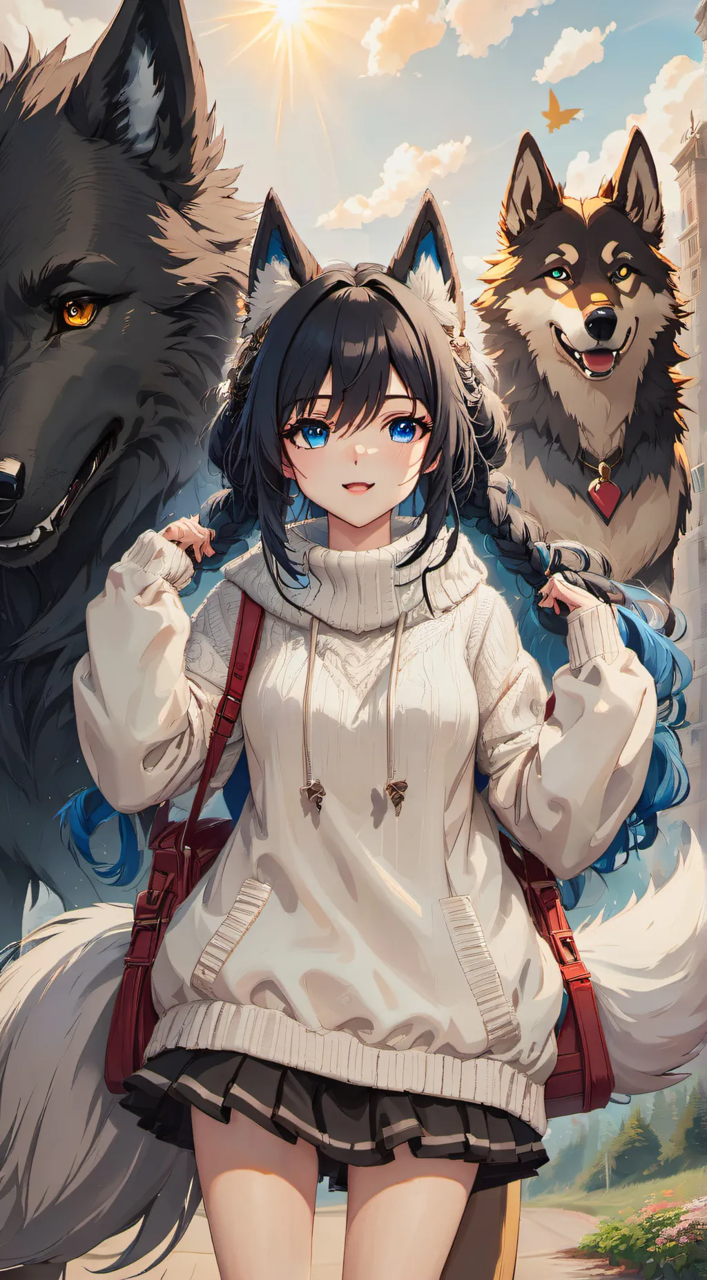 ai character: Sun background