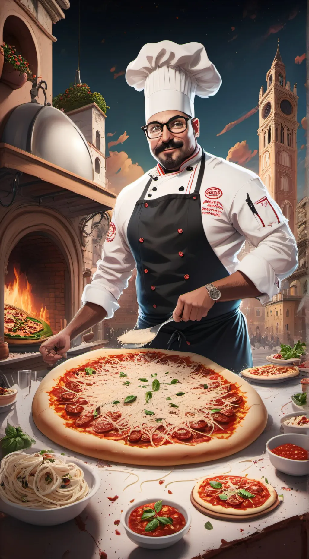 ai character: pepino spaghetti  background