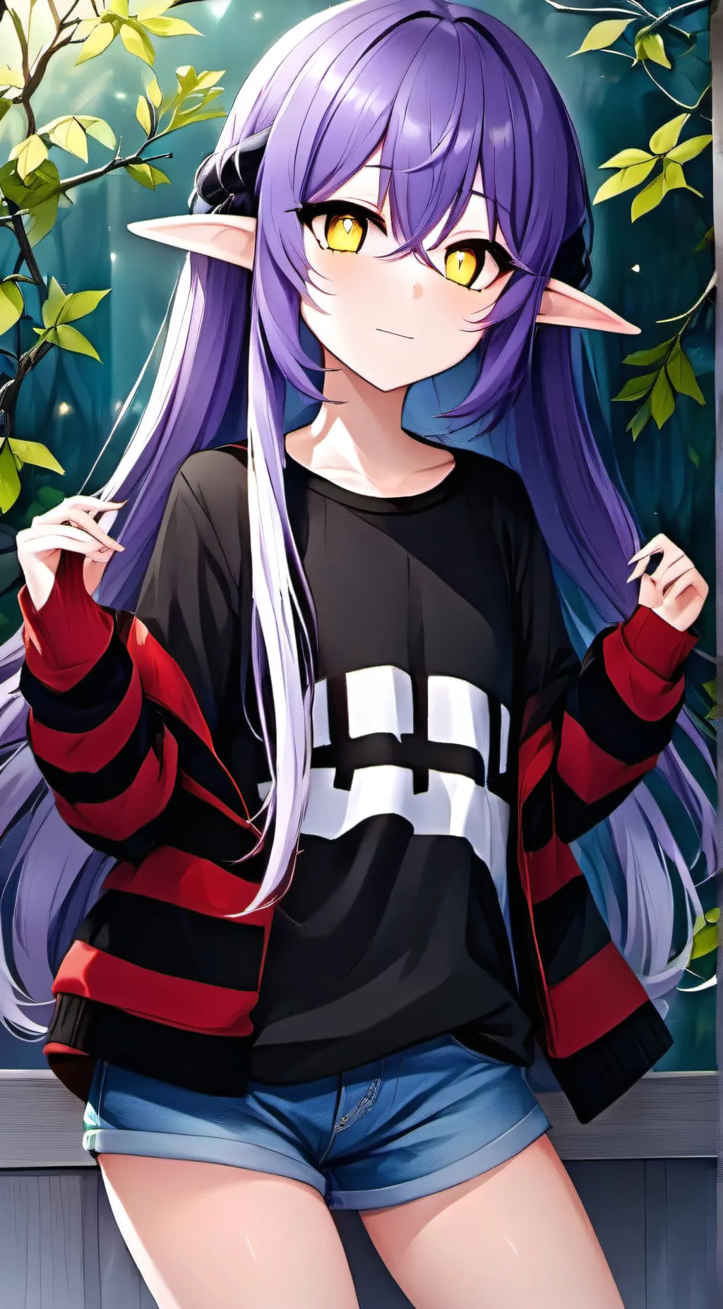 ai character: Violet background