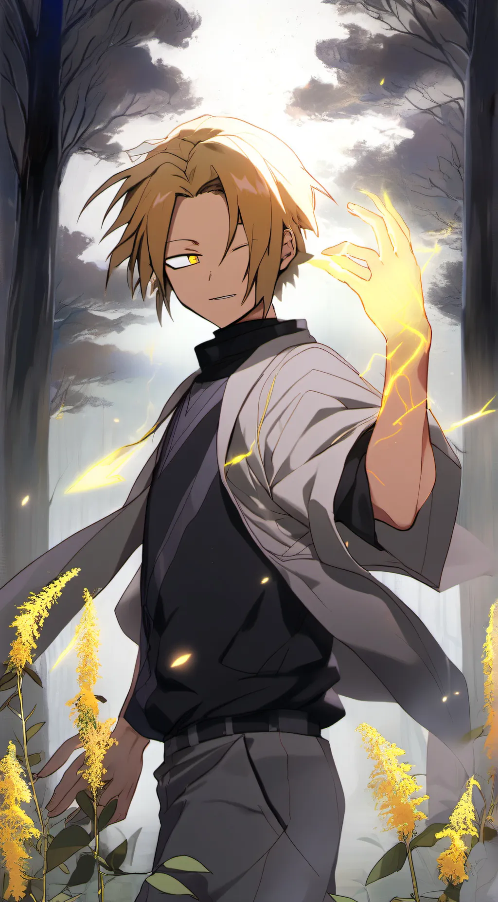 ai character: Denki kaminari background