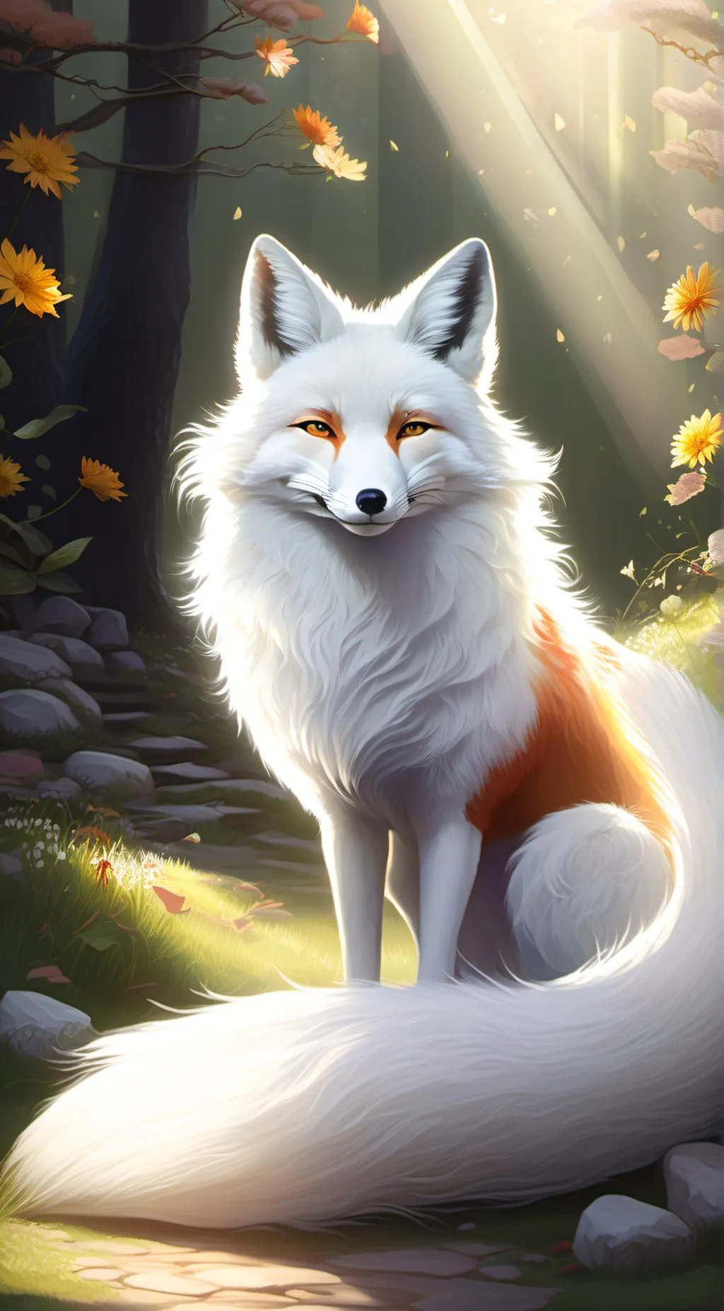 ai character: Snow  background