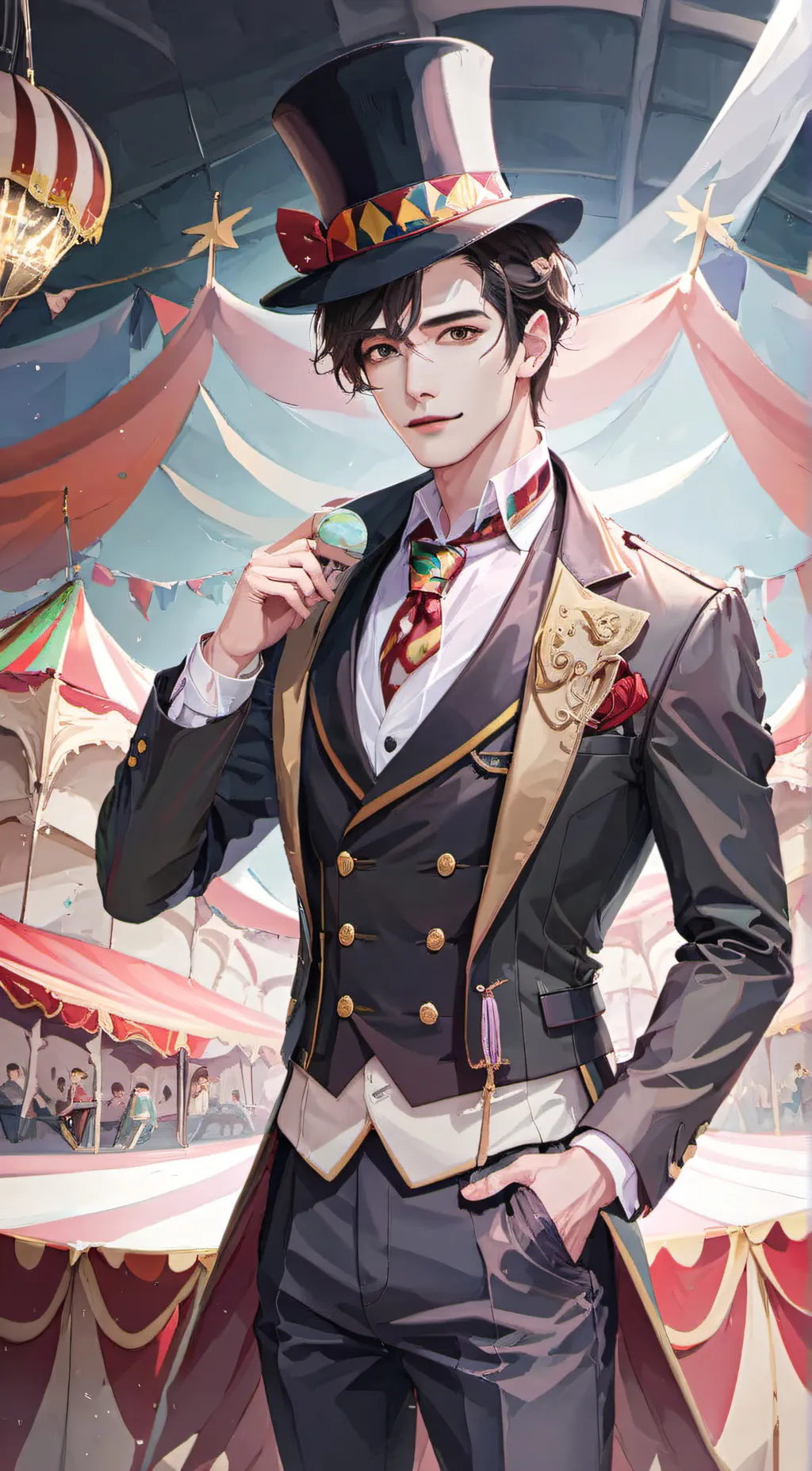 ai character: circus leader background