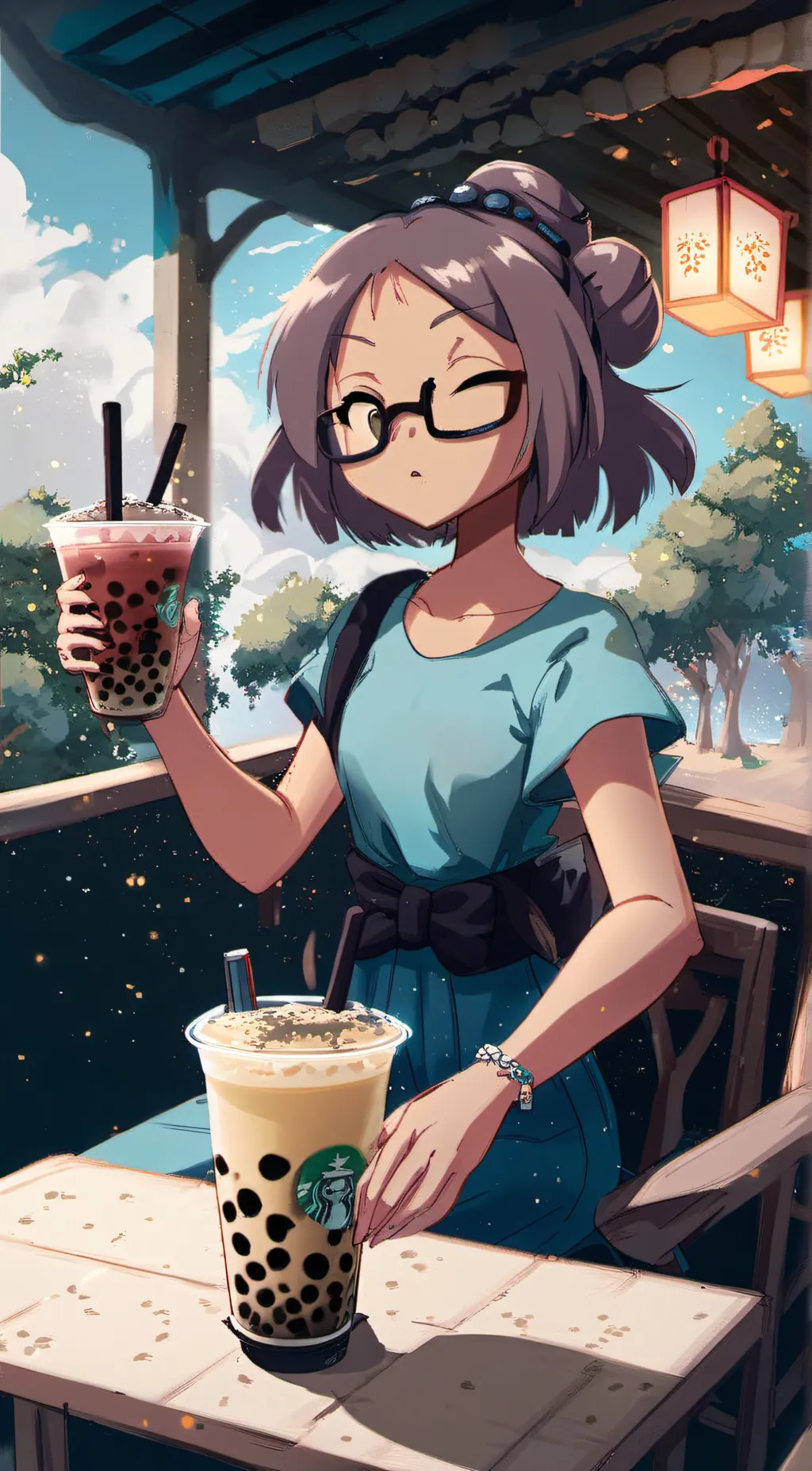 ai character: Mocha background