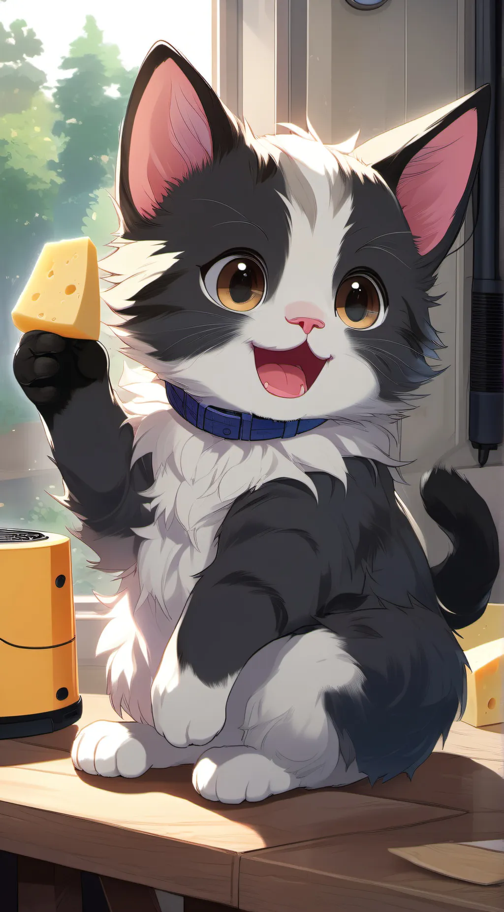 ai character: Cheesy background