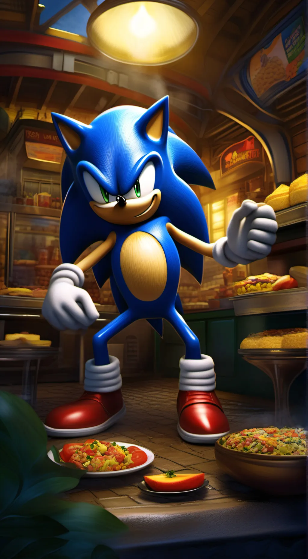 ai character: Modern sonic background