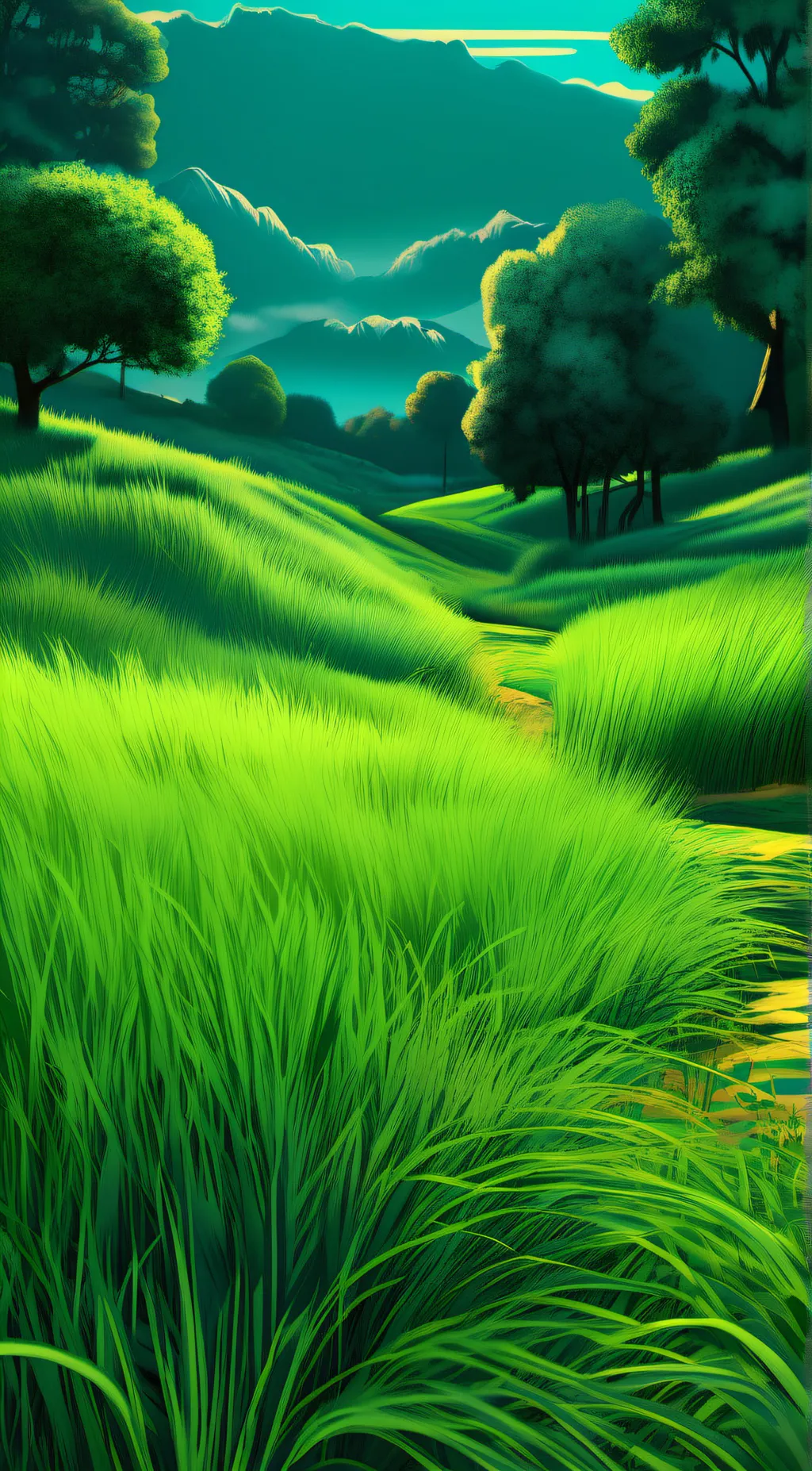 ai character: Grass background