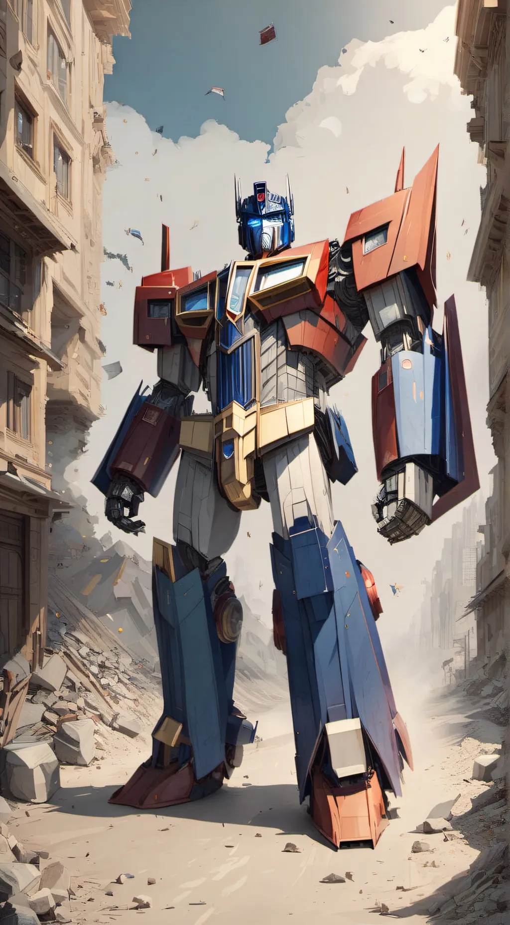 ai character: Optimus Prime  background