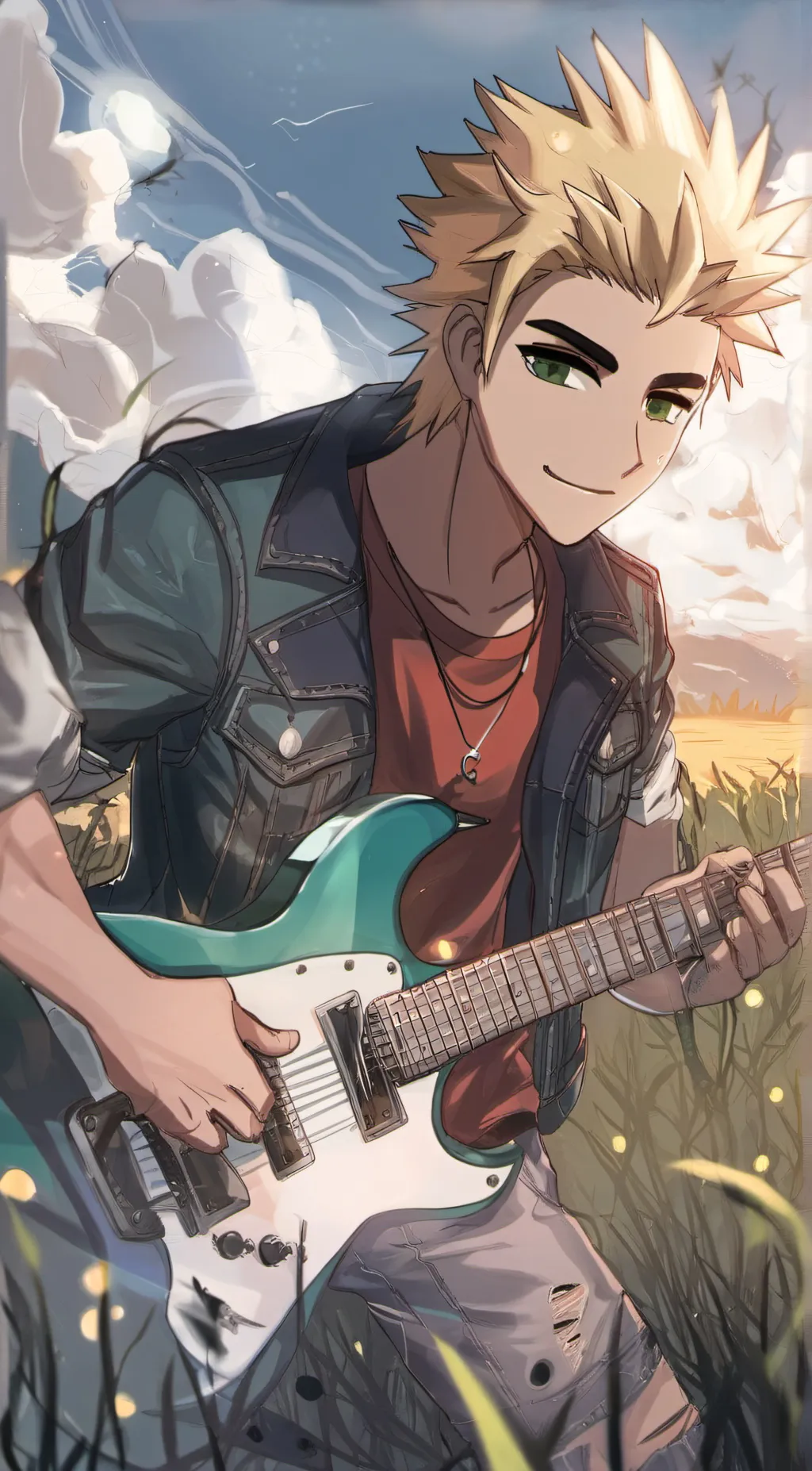 ai character: Sam Stardew Valley background