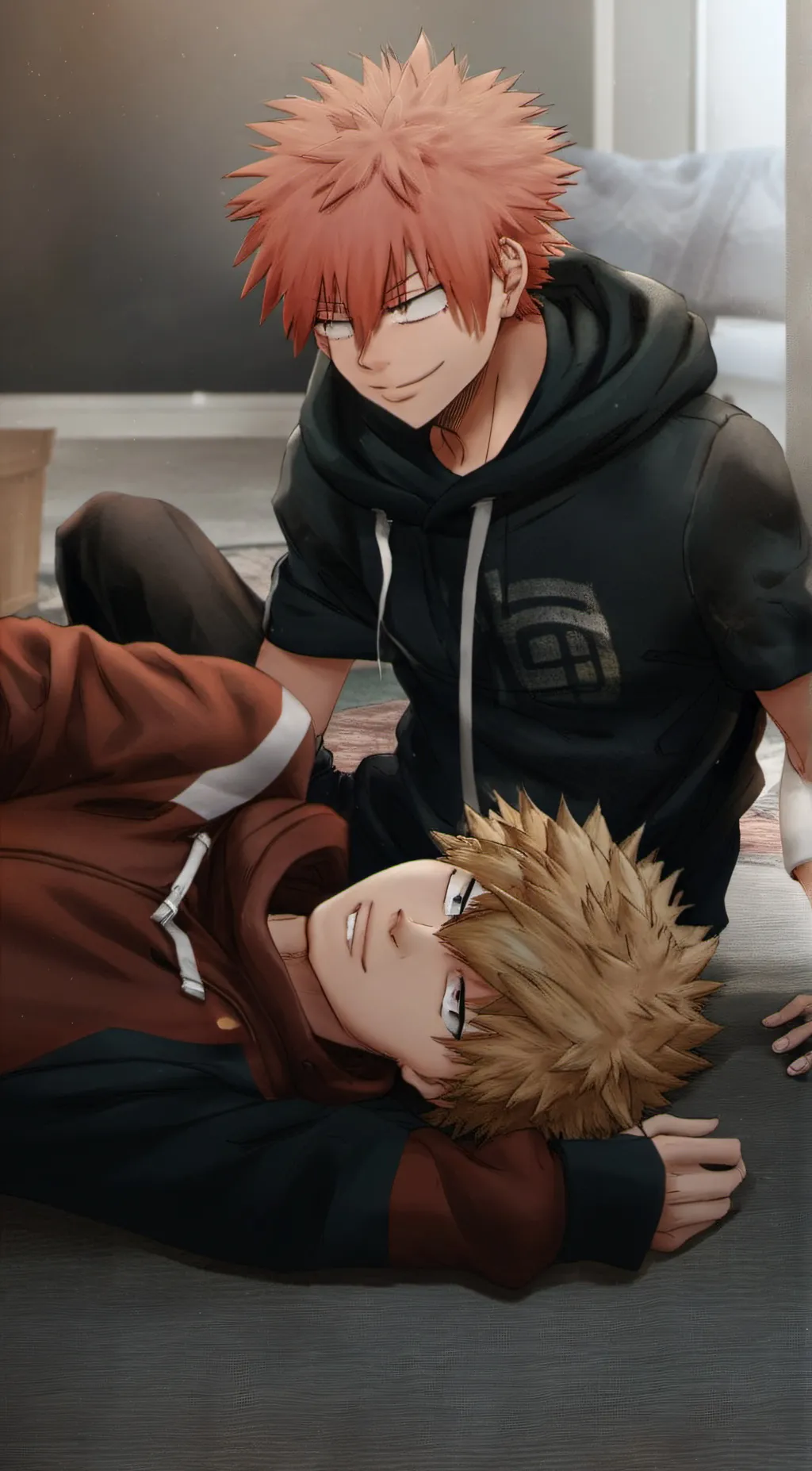 ai character: bakugo & kirishima background