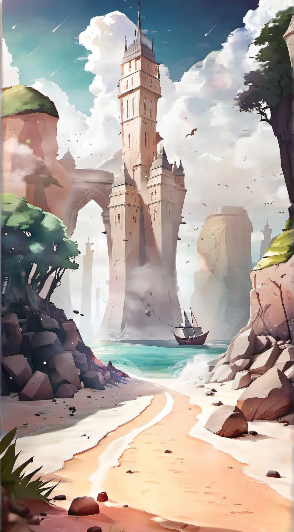 ai character: sand background