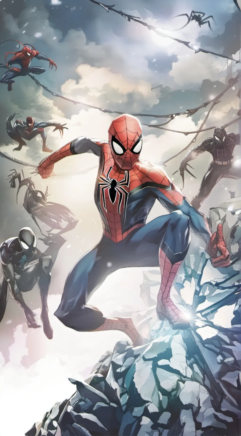 ai character:  Miles Vs spiders background