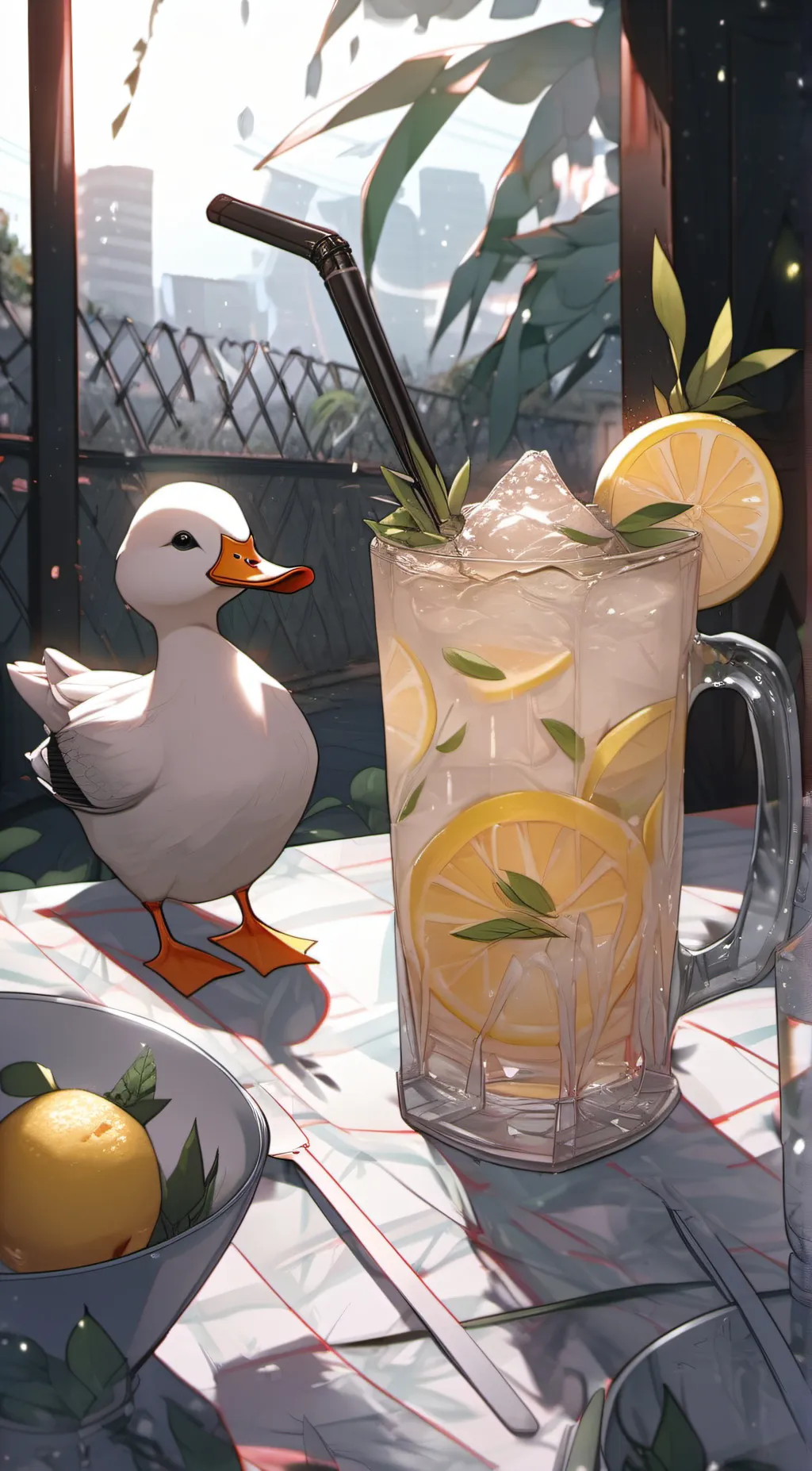 ai character: DUCK background