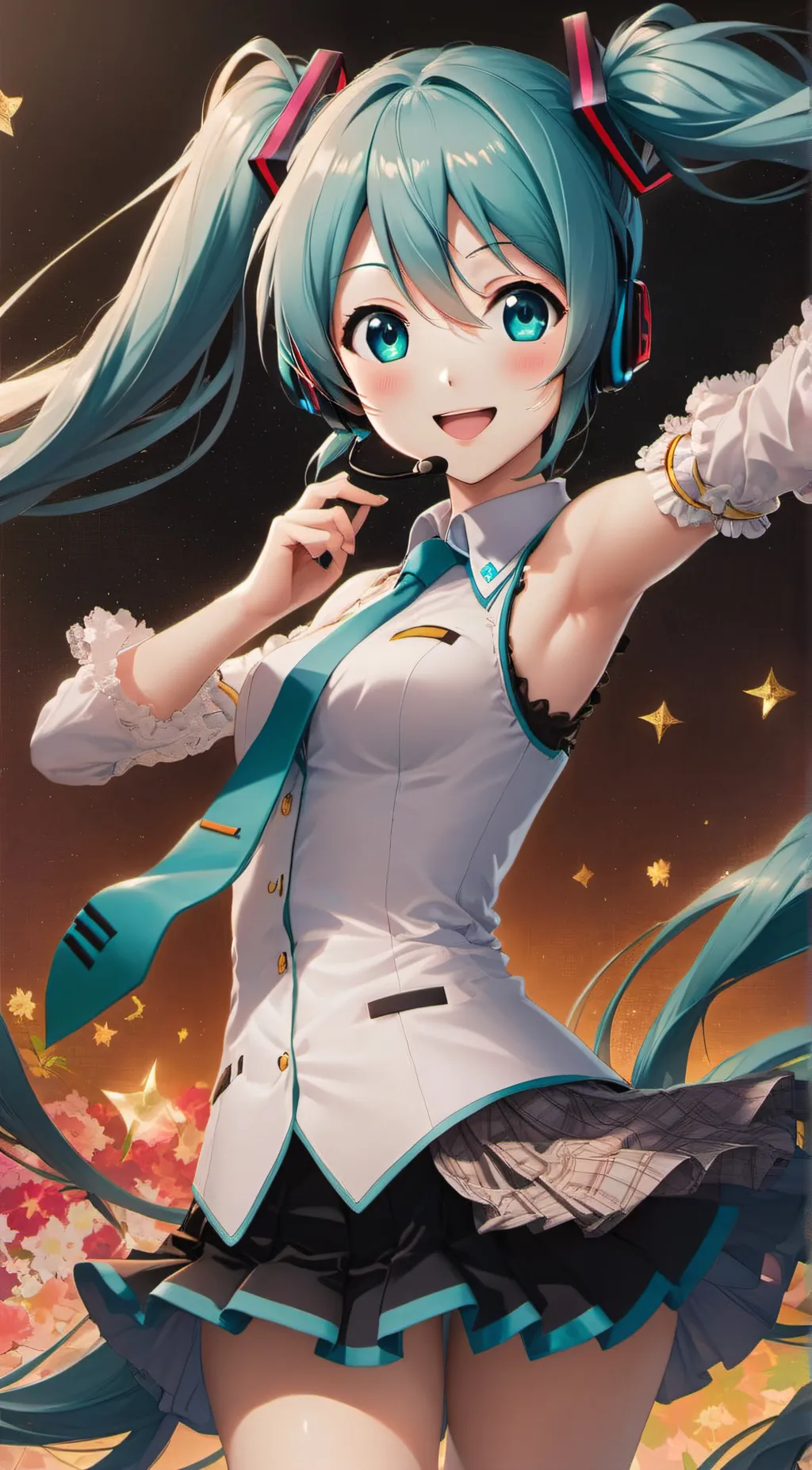 ai character: Miku Hatsune background