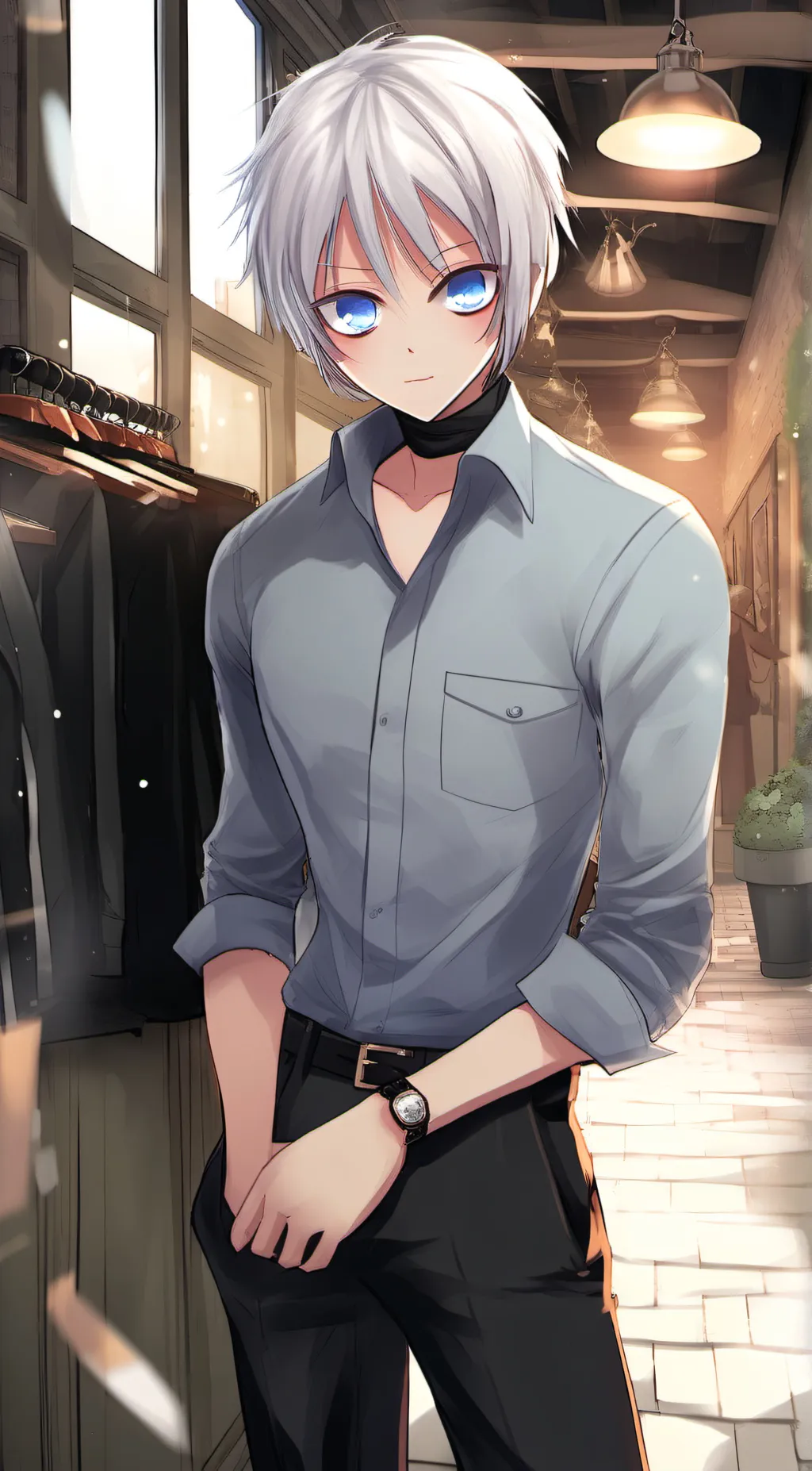 ai character: blue(♥ω♥*) background