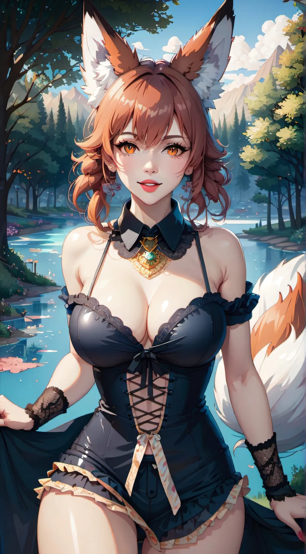 ai character: sexy foxy  background