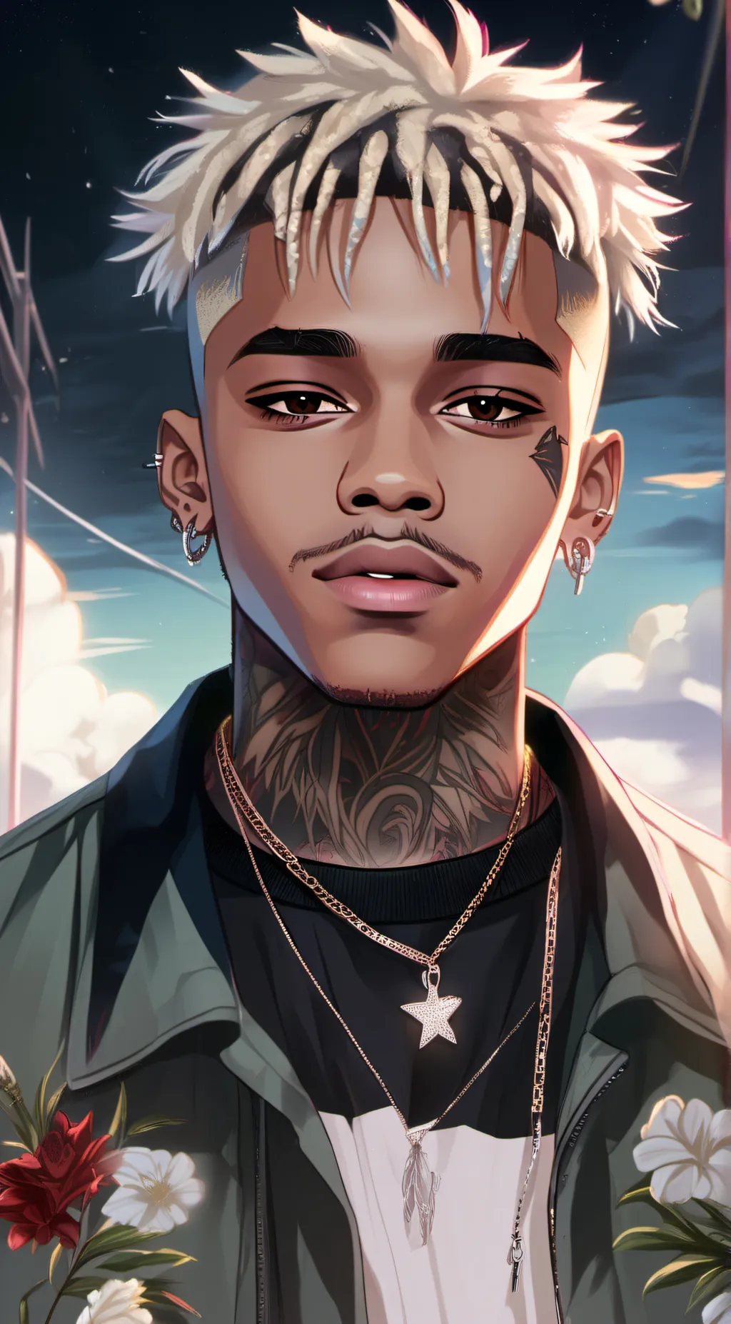 ai character: XXXTENTACION  background