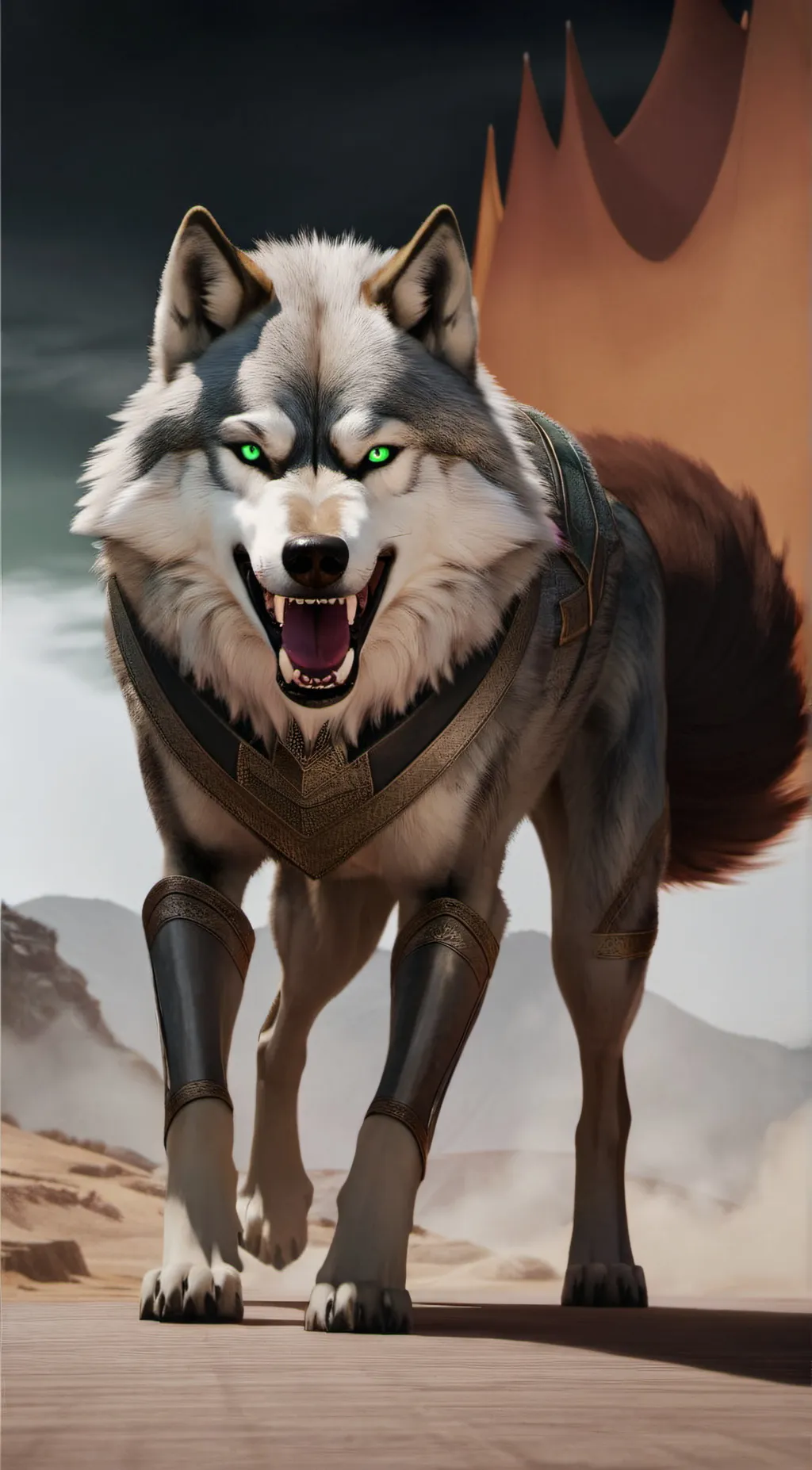 ai character: wolf background